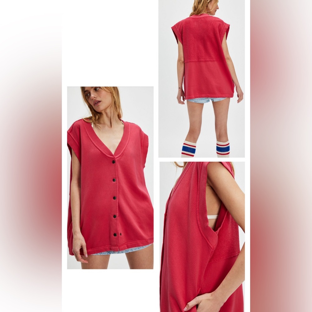 free People Life Clothing Co. Bobby Vest. Color Red Rouge